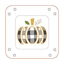 Load image into Gallery viewer, Plaid Pumpkin ITH Tray (5 sizes included) machine embroidery design DIGITAL DOWNLOAD