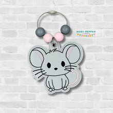 Load image into Gallery viewer, Cute Mouse bag tag/ornament/bookmark machine embroidery design DIGITAL DOWNLOAD