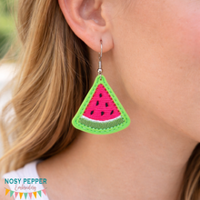 Load image into Gallery viewer, Watermelon ITH earrings May 2024 Mystery Bundle machine embroidery design DIGITAL DOWNLOAD