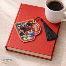 Load image into Gallery viewer, Mug Applique bookmark/bag tag/ornament 4x4 machine embroidery design DIGITAL DOWNLOAD