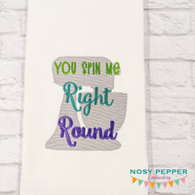 Load image into Gallery viewer, Spin Me Right Round design (5 sizes included) machine embroidery design DIGITAL DOWNLOAD
