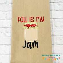 Load image into Gallery viewer, Fall is my jam Machine Embroidery Design (4 sizes included) DIGITAL DOWNLOAD