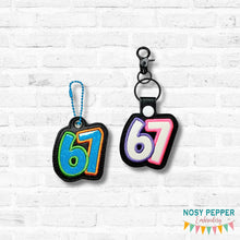 Load image into Gallery viewer, 67 appliqué snap tab and eyelet fob set (single and multi files included) machine embroidery design DIGITAL DOWNLOAD