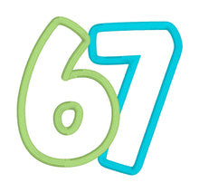 Load image into Gallery viewer, 67 appliqué machine embroidery design (5 sizes included) DIGITAL DOWNLOAD00