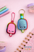 Load image into Gallery viewer, Popsicle Applique eyelet fob and snap tab set (singles and multis included) machine embroidery design DIGITAL DOWNLOAD