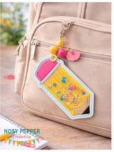 Load image into Gallery viewer, Pencil applique bagtag bookmark/ornament/bag tag machine embroidery design DIGITAL DOWNLOAD
