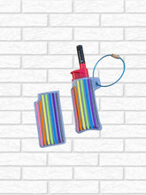 Load image into Gallery viewer, Rainbow Lighter Case (2 styles available) machine embroidery design DIGITAL DOWNLOAD