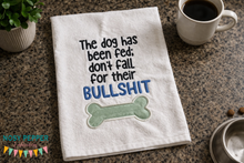 Load image into Gallery viewer, The dog has been fed applique machine embroidery design (4 sizes included) DIGITAL DOWNLOAD