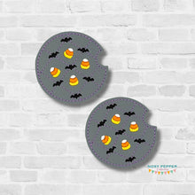 Load image into Gallery viewer, Halloween Quilted car coaster --2026 Spooky Mystery Bundle-- (2 sizes included) machine embroidery design DIGITAL DOWNLOAD