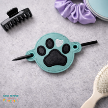 Load image into Gallery viewer, Paw applique bun cover —FEB 26 MB—machine embroidery design DIGITAL DOWNLOAD