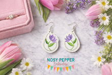 Load image into Gallery viewer, Floral Teardrop ITH earrings —FEB 26 MB—machine embroidery design DIGITAL DOWNLOAD
