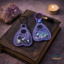 Load image into Gallery viewer, Planchette shaker snap tab and eyelet fob machine embroidery file (single and multi files included) DIGITAL DOWNLOAD