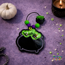 Load image into Gallery viewer, Cauldron applique shaker bookmark/bag tag/ornament machine embroidery file DIGITAL DOWNLOAD