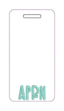 Load image into Gallery viewer, APRN Badge buddy machine embroidery design DIGITAL DOWNLOAD