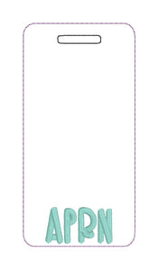 APRN Badge buddy machine embroidery design DIGITAL DOWNLOAD