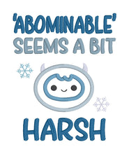 Load image into Gallery viewer, Abominable appliqué machine embroidery design (4 sizes included) DIGITAL DOWNLOAD