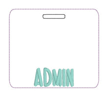 Load image into Gallery viewer, Admin Badge buddy machine embroidery design DIGITAL DOWNLOAD