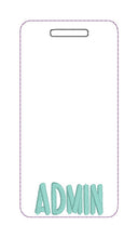 Load image into Gallery viewer, Admin Badge buddy machine embroidery design DIGITAL DOWNLOAD