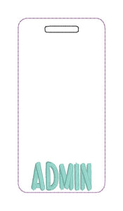 Admin Badge buddy machine embroidery design DIGITAL DOWNLOAD