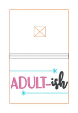 Load image into Gallery viewer, Adultish Notebook Cover 2 sizes available machine embroidery design DIGITAL DOWNLOAD