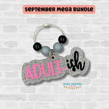 Load image into Gallery viewer, Adultish bagtag/bookmark/ornament machine embroidery design DIGITAL DOWNLOAD