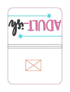 Adultish Notebook Cover 2 sizes available machine embroidery design DIGITAL DOWNLOAD