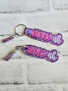 Adultish snap tab and eyelet fob set (single and multi files included) machine embroidery design DIGITAL DOWNLOAD