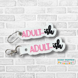 Adultish snap tab and eyelet fob set (single and multi files included) machine embroidery design DIGITAL DOWNLOAD