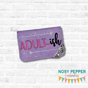 Adultish Notebook Cover 2 sizes available machine embroidery design DIGITAL DOWNLOAD