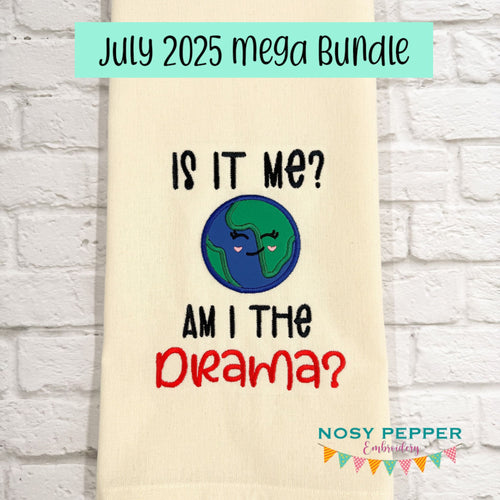 Am I The Drama applique machine embroidery design (4 sizes included) DIGITAL DOWNLOAD