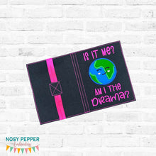Load image into Gallery viewer, Am I The Drama appliqué Notebook Cover 2 sizes available machine embroidery design DIGITAL DOWNLOAD