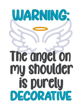 Load image into Gallery viewer, Angel On My Shoulder machine embroidery design (4 sizes included) DIGITAL DOWNLOAD