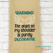 Load image into Gallery viewer, Angel On My Shoulder machine embroidery design (4 sizes included) DIGITAL DOWNLOAD
