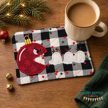 Load image into Gallery viewer, Hungry Ornament mug rug machine --2026 Holiday Bundle-- embroidery design (4 sizes, envelope and turned styles included) DIGITAL DOWNLOAD