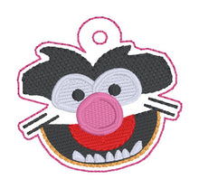 Load image into Gallery viewer, Animal snap tab and eyelet fob (single and multi files included) machine embroidery file DIGITAL DOWNLOAD
