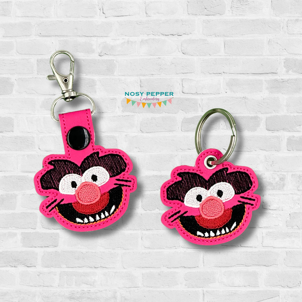 Animal snap tab and eyelet fob (single and multi files included) machine embroidery file DIGITAL DOWNLOAD