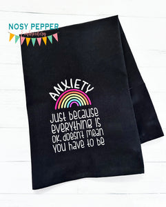 Anxiety Just Because machine embroidery design (4 sizes included) DIGITAL DOWNLOAD