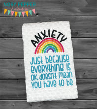Load image into Gallery viewer, Anxiety Just Because machine embroidery design (4 sizes included) DIGITAL DOWNLOAD