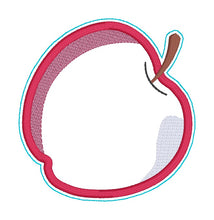 Load image into Gallery viewer, Apple Appliqué Coaster machine embroidery design DIGITAL DOWNLOAD