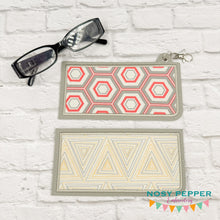 Load image into Gallery viewer, Appliqué Glasses case  (2 versions included) machine embroidery design DIGITAL DOWNLOAD