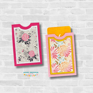 Applique Gift Card holder machine embroidery design DIGITAL DOWNLOAD