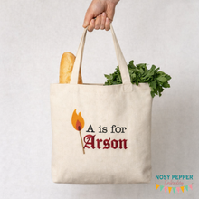 Load image into Gallery viewer, A Is For Arson machine embroidery design (5 sizes included) DIGITAL DOWNLOAD