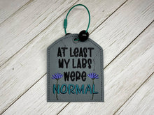 Load image into Gallery viewer, At Least My Labs bag tag machine embroidery design DIGITAL DOWNLOAD