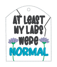 Load image into Gallery viewer, At Least My Labs bag tag machine embroidery design DIGITAL DOWNLOAD