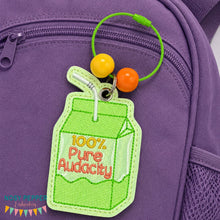 Load image into Gallery viewer, Pure Audacity bag tag machine embroidery design DIGITAL DOWNLOAD