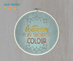 Autumn Is My Favorite machine embroidery design Oct '24 Mystery Bundle (5 sizes and US & UK versions included)  DIGITAL DOWNLOAD