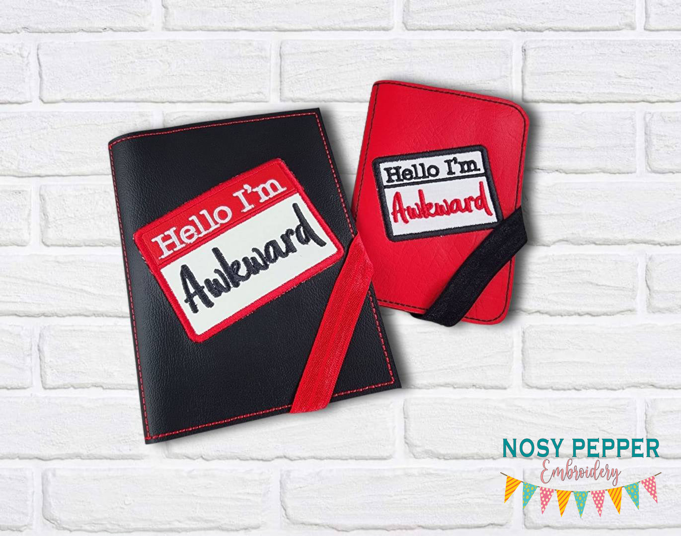 Awkward Notebook Background Awkward notebook cover (2 sizes available) machine embroidery design D ...
