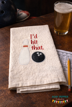 Load image into Gallery viewer, I'd hit that bowling applique machine embroidery design (4 sizes included) DIGITAL DOWNLOAD