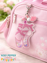 Load image into Gallery viewer, Ballet shaker bookmark/bag tag/ornament machine embroidery file DIGITAL DOWNLOAD