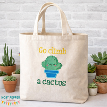 Load image into Gallery viewer, Go Climb A Cactus applique machine embroidery design (4 sizes included) DIGITAL DOWNLOAD